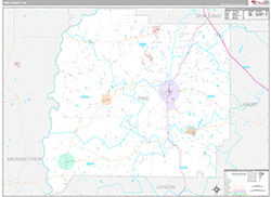 Pike County Wall Map Premium Style 2026