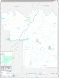 Pike County, IN Wall Map Premium Style 2024