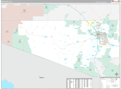 Pima County, AZ Wall Map Premium Style 2024