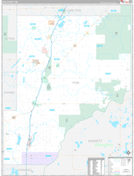 Pine County, MN Wall Map Premium Style 2024