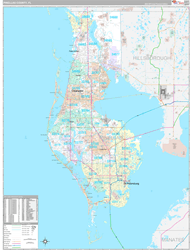 Pinellas County, FL Wall Map Premium Style 2023