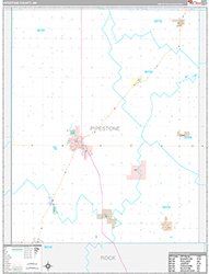 Pipestone County Wall Map Premium Style 2026