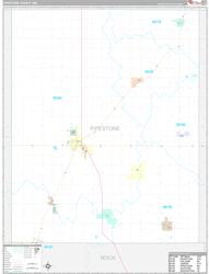Pipestone County, MN Wall Map Premium Style 2024