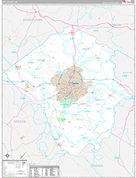 Pitt County, NC Wall Map Premium Style 2026
