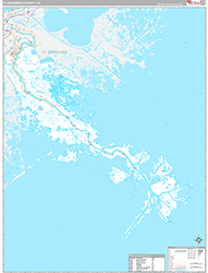 PlaqueminesParish (County), LA Wall Map Premium Style 2026