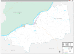 Pleasants County, WV Wall Map Premium Style 2024