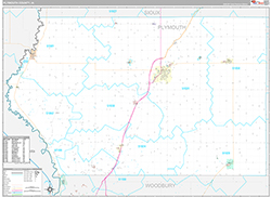 Plymouth County Wall Map Premium Style 2026