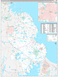 Plymouth County, MA Wall Map Premium Style 2024