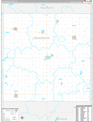 Pocahontas County Wall Map Premium Style 2026