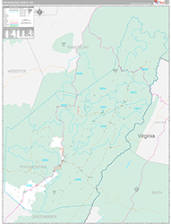Pocahontas County Wall Map Premium Style 2026