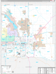 Polk County, IA Wall Map Premium Style 2024