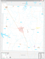 Polk County, MO Wall Map Premium Style 2024