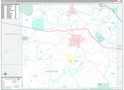 Pontotoc County Wall Map Premium Style 2026