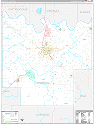 Pontotoc County Wall Map Premium Style 2026