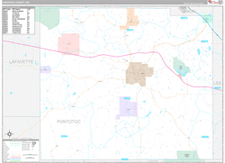 Pontotoc County, MS Wall Map Premium Style 2024