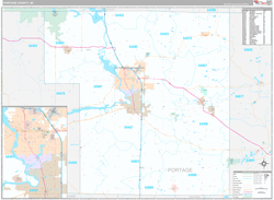 Portage County, WI Wall Map Premium Style 2024