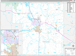 Portage County, WI Wall Map Premium Style 2026