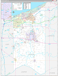 Porter County Wall Map Premium Style 2026
