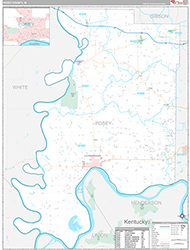 Posey County Wall Map Premium Style 2026