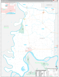 Posey County, IN Wall Map Premium Style 2024