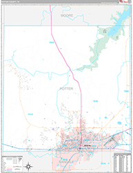 Potter County Wall Map Premium Style 2026