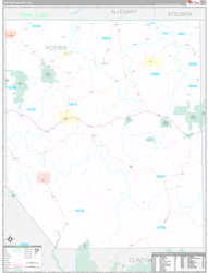 Potter County, PA Wall Map Premium Style 2024