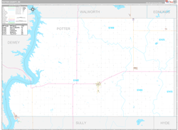 Potter County, SD Wall Map Premium Style 2024