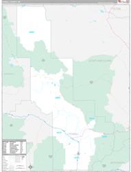 Powell County, MT Wall Map Premium Style 2024