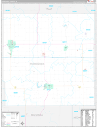 Poweshiek County, IA Wall Map Premium Style 2024