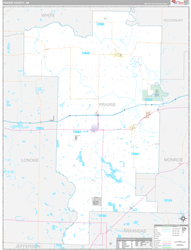 Prairie County, AR Wall Map Premium Style 2024