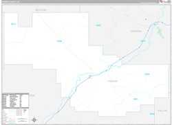 Prairie County, MT Wall Map Premium Style 2023