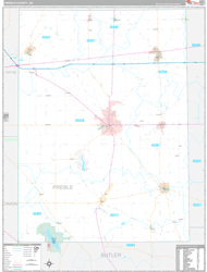 Preble County, OH Wall Map Premium Style 2024