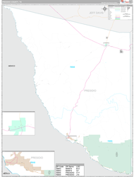 Presidio County, TX Wall Map Premium Style 2024