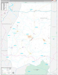 Preston County, WV Wall Map Premium Style 2024