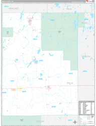 Price County, WI Wall Map Premium Style 2024