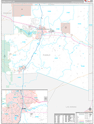 Pueblo County Wall Map Premium Style 2026
