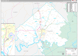 Pulaski County Wall Map Premium Style 2026