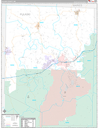 Pulaski County Wall Map Premium Style 2026