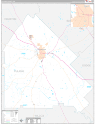 Pulaski County, GA Wall Map Premium Style 2024