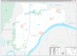 Pulaski County, IL Wall Map Premium Style 2024