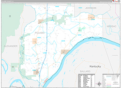 Pulaski County, IL Wall Map Premium Style 2026
