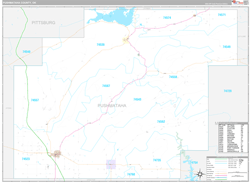 Pushmataha County, OK Wall Map Premium Style 2024