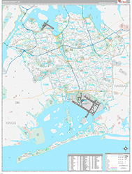 Queens County Wall Map Premium Style 2026