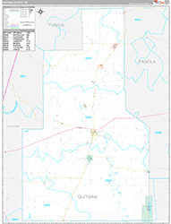 Quitman County Wall Map Premium Style 2026