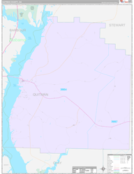 Quitman County, GA Wall Map Premium Style 2024