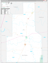 Quitman County, MS Wall Map Premium Style 2024