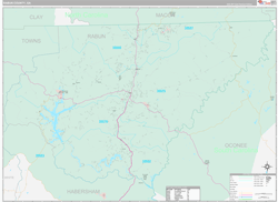 Rabun County, GA Wall Map Premium Style 2024