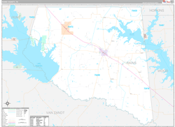 Rains County, TX Wall Map Premium Style 2024