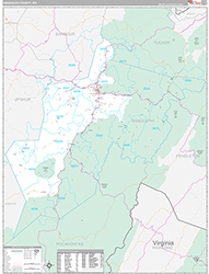 Randolph County Wall Map Premium Style 2026