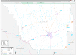 Randolph County, AR Wall Map Premium Style 2024